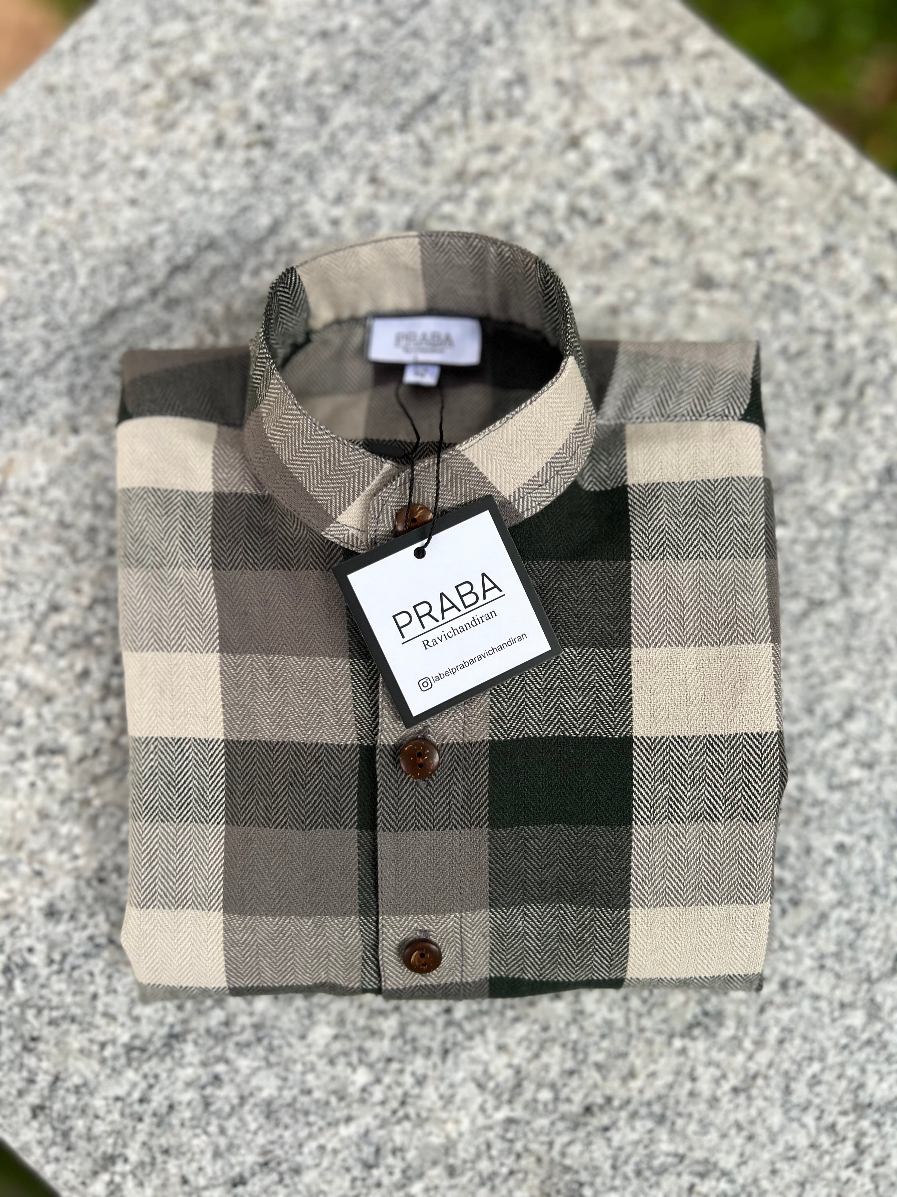 Bottle green checked shirt