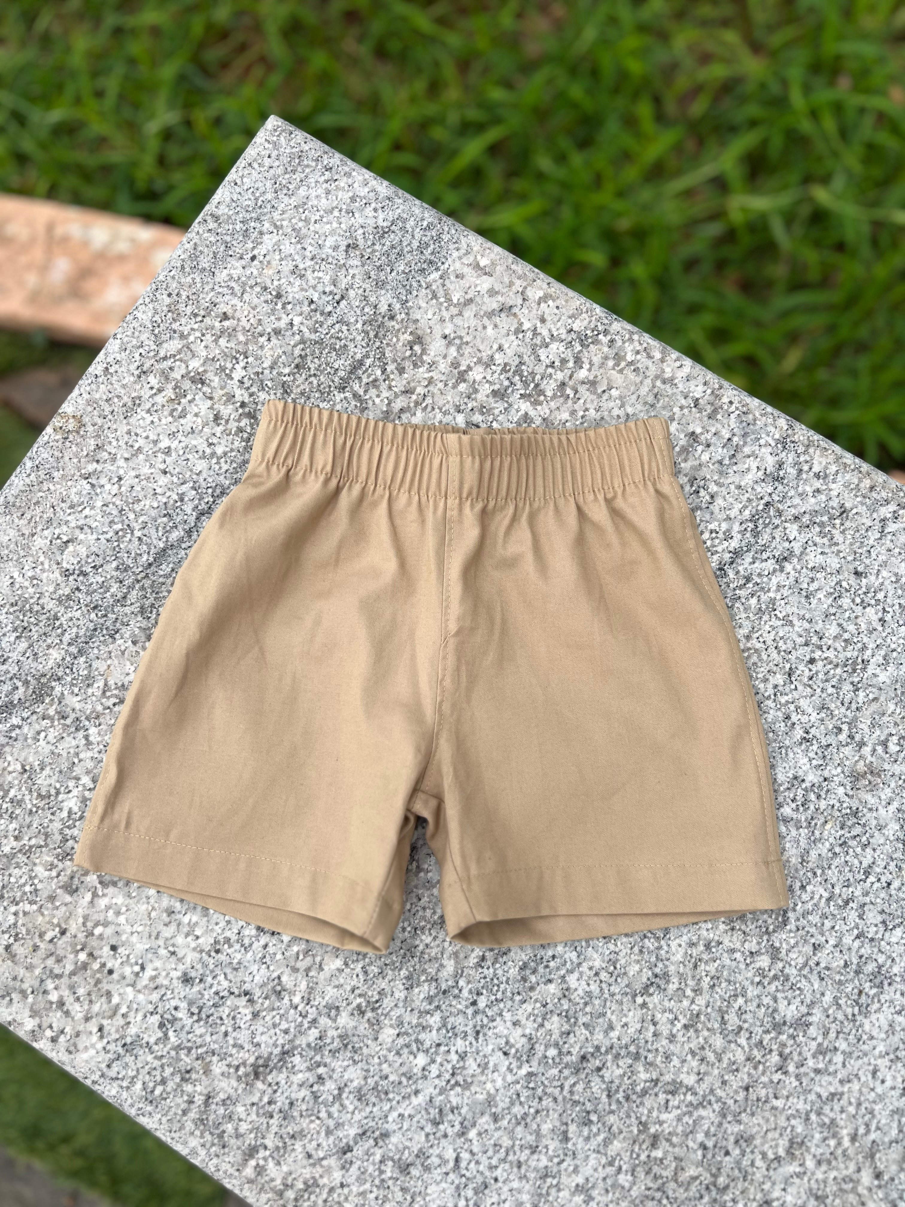 Beige Cream Cotton Pull-On shorts