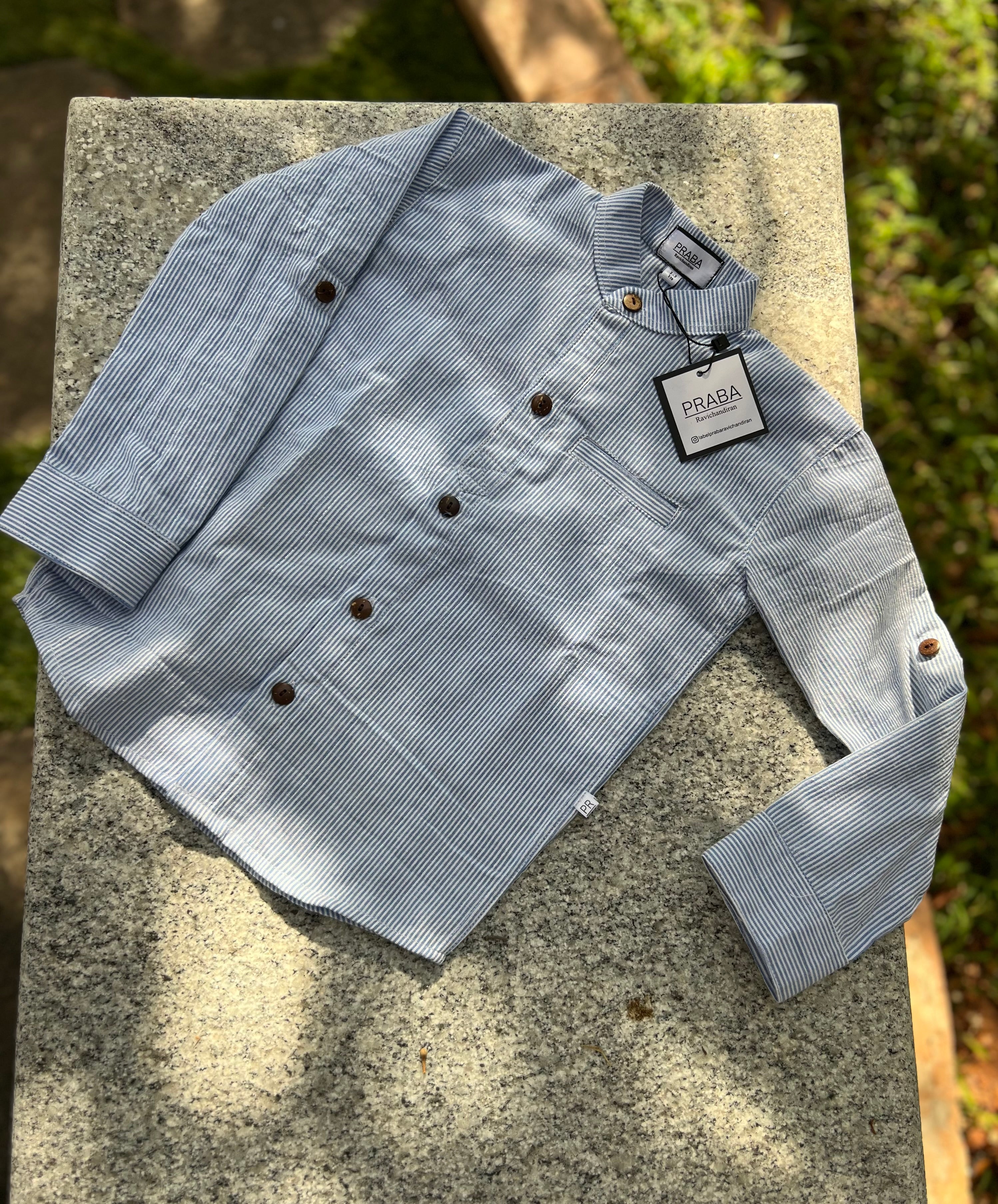 Blue strips Cotton Regular fit