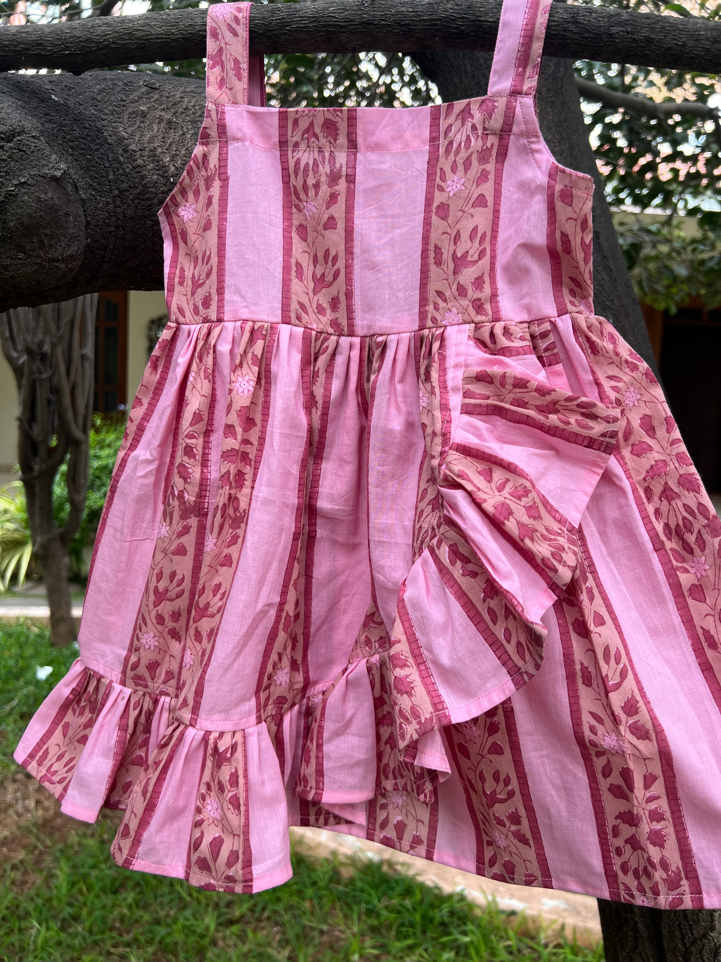 Pink frill summer frock
