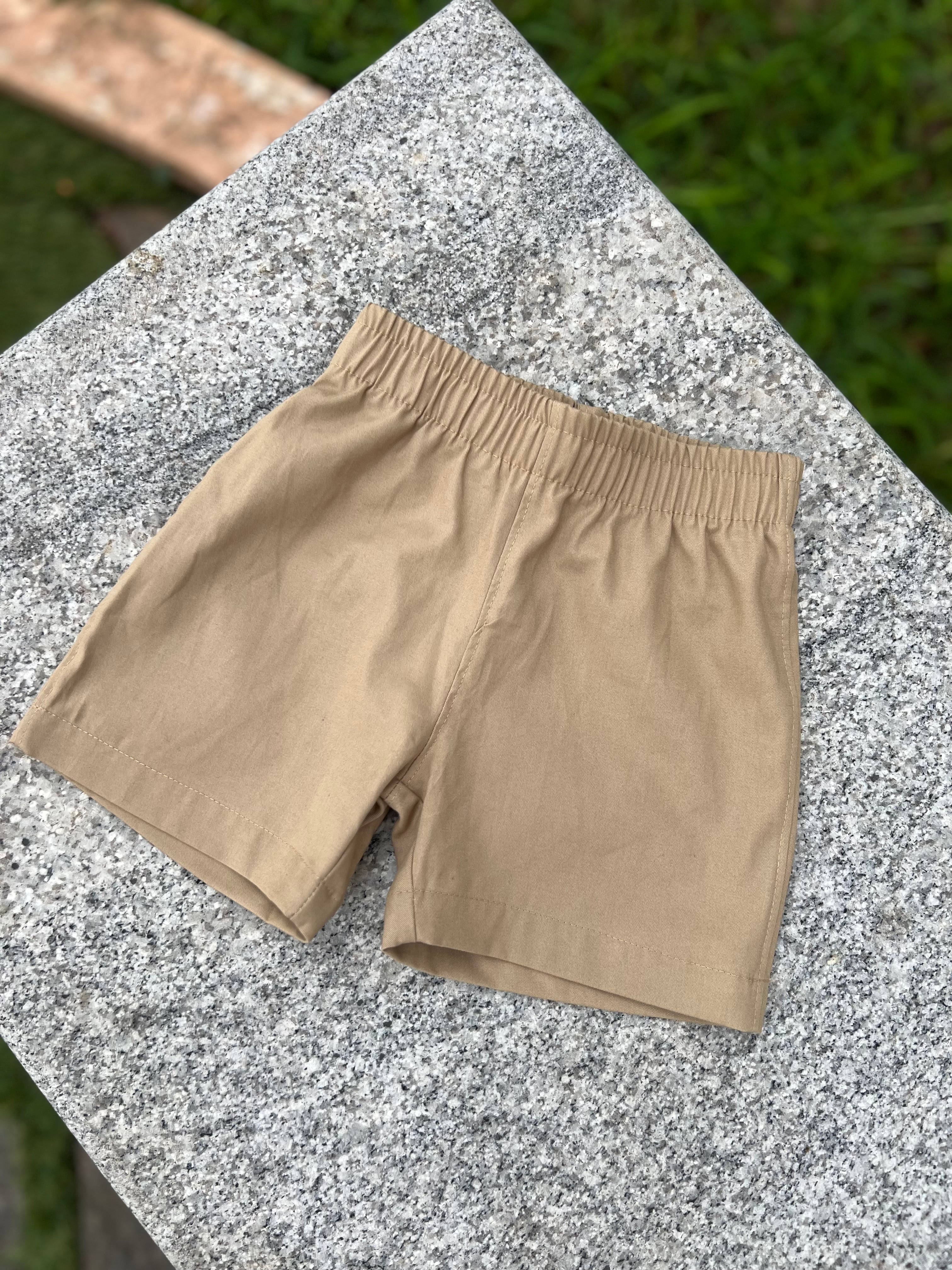 Beige Cream Cotton Pull-On shorts