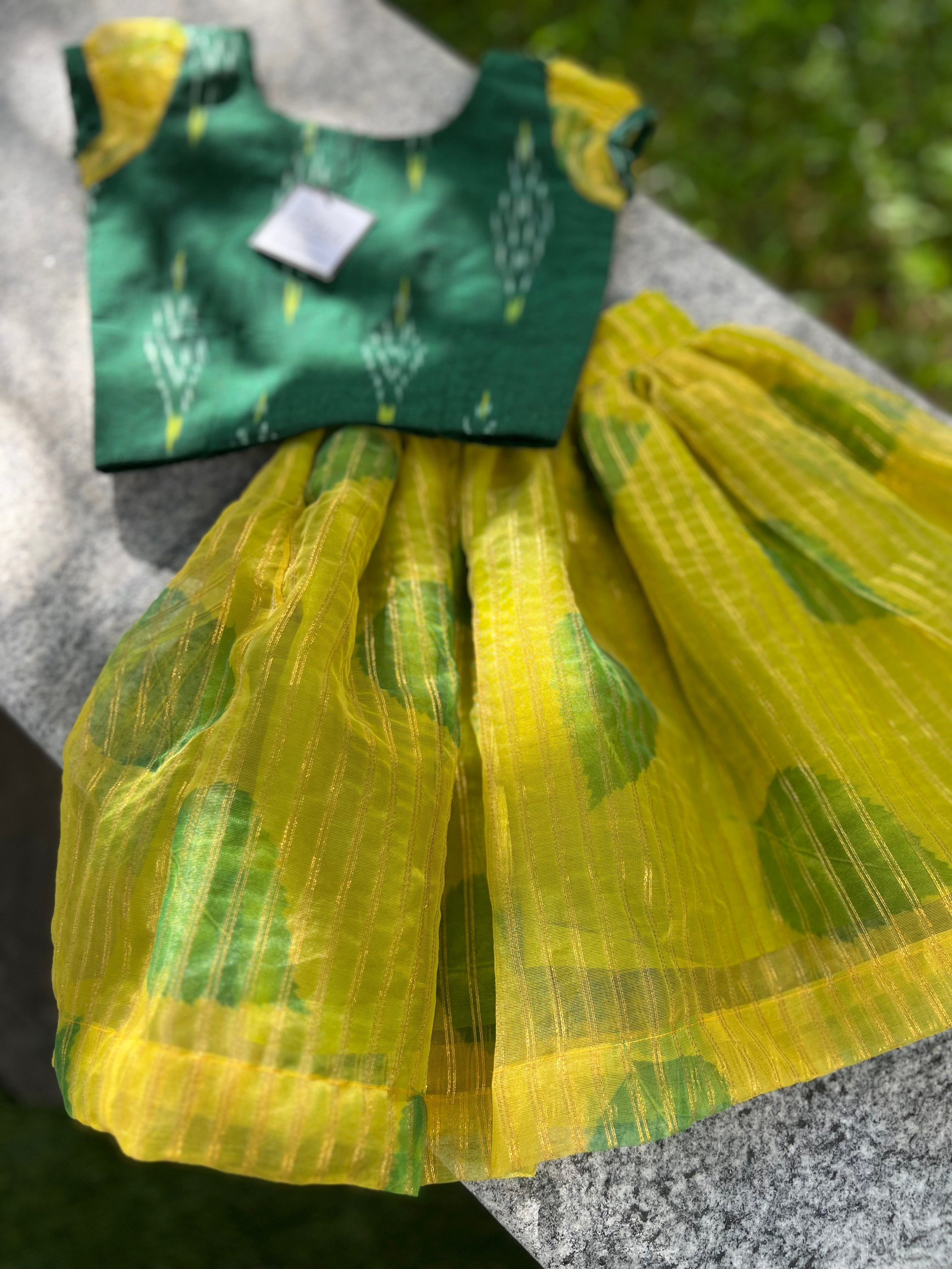 Skirt set, Golden Green Half Length
