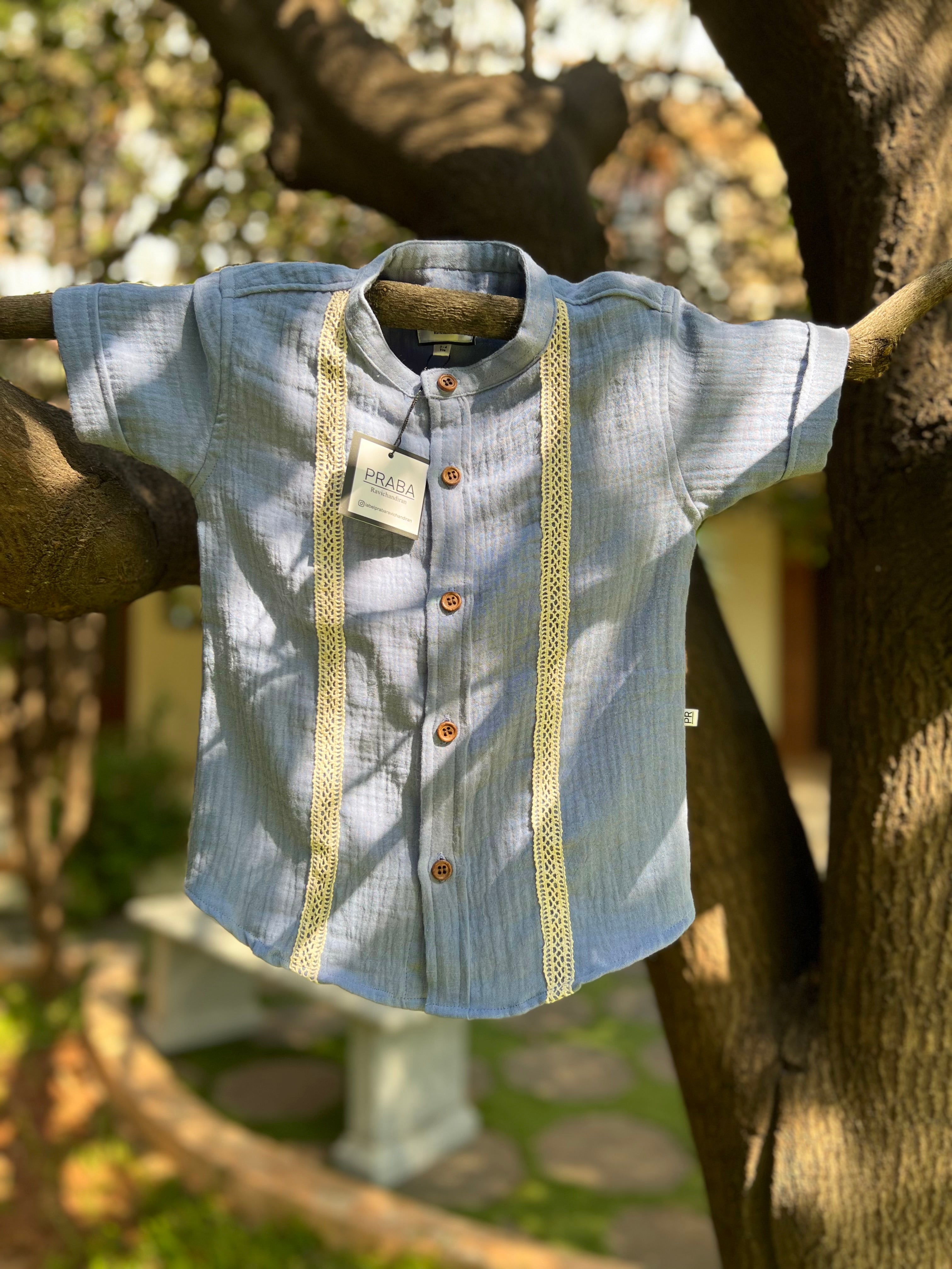 PR’s Signature Style, Light Blue Shirt with Lace