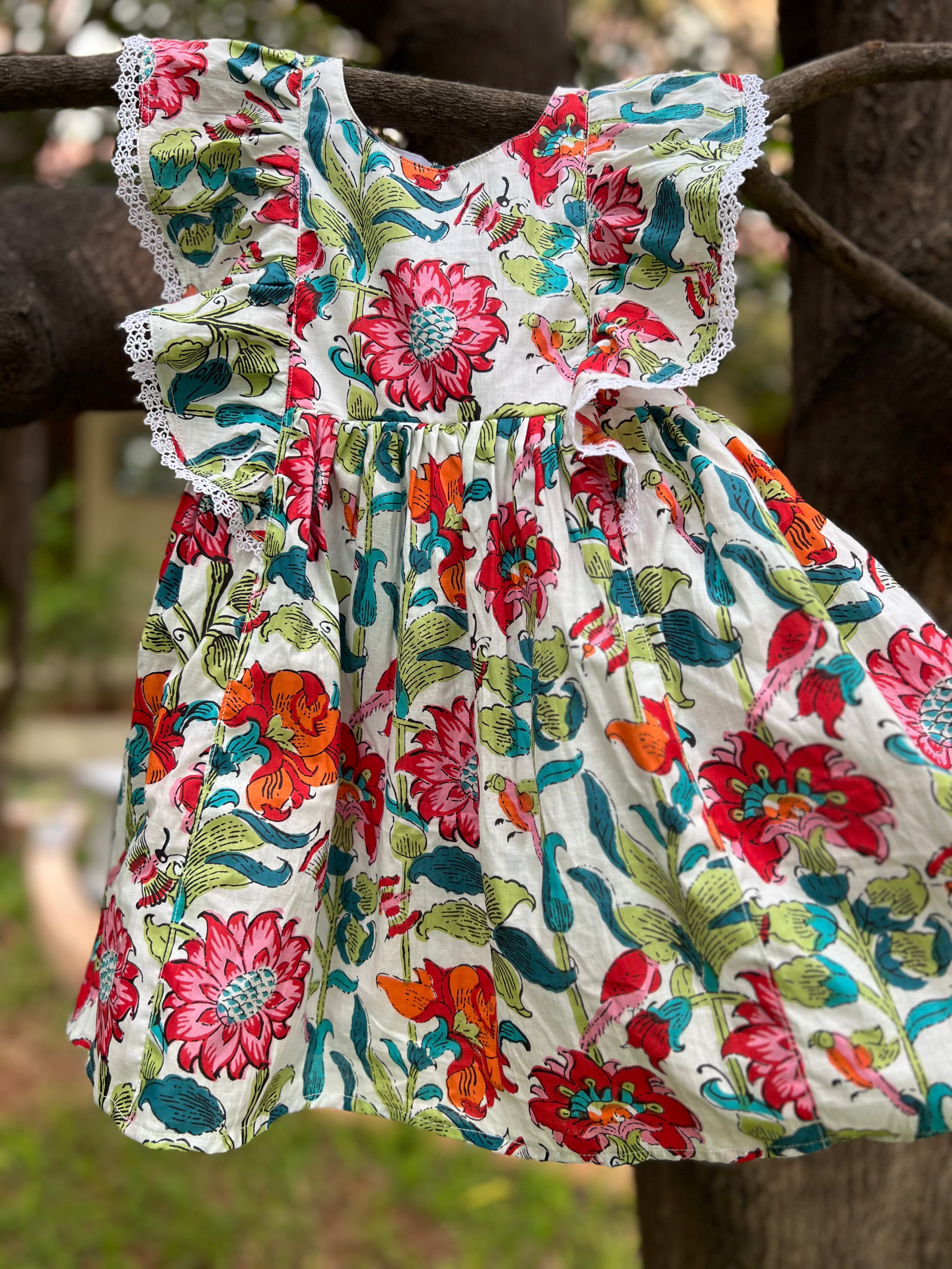 Two layer lining Floral Frock
