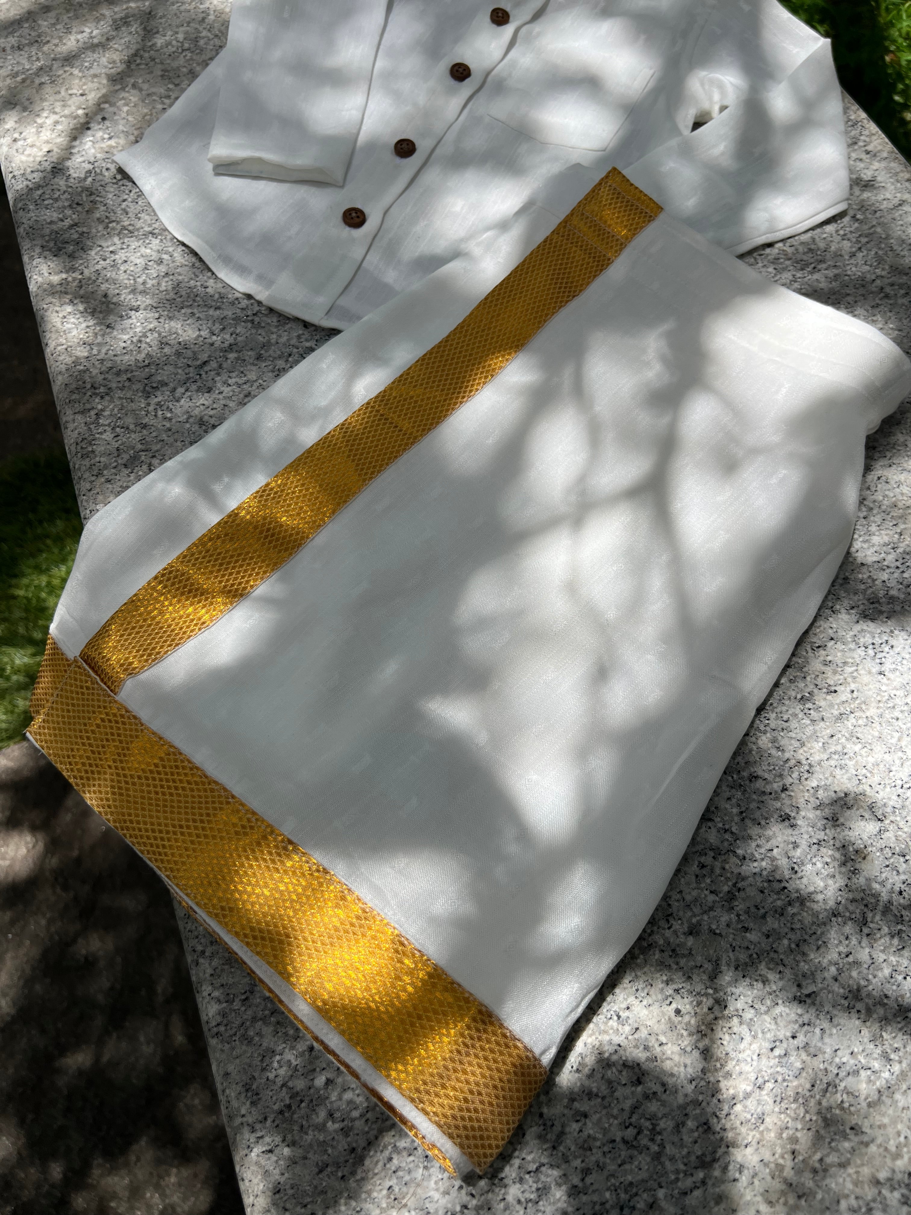 Dhoti & Shirt Set Silk Cotton