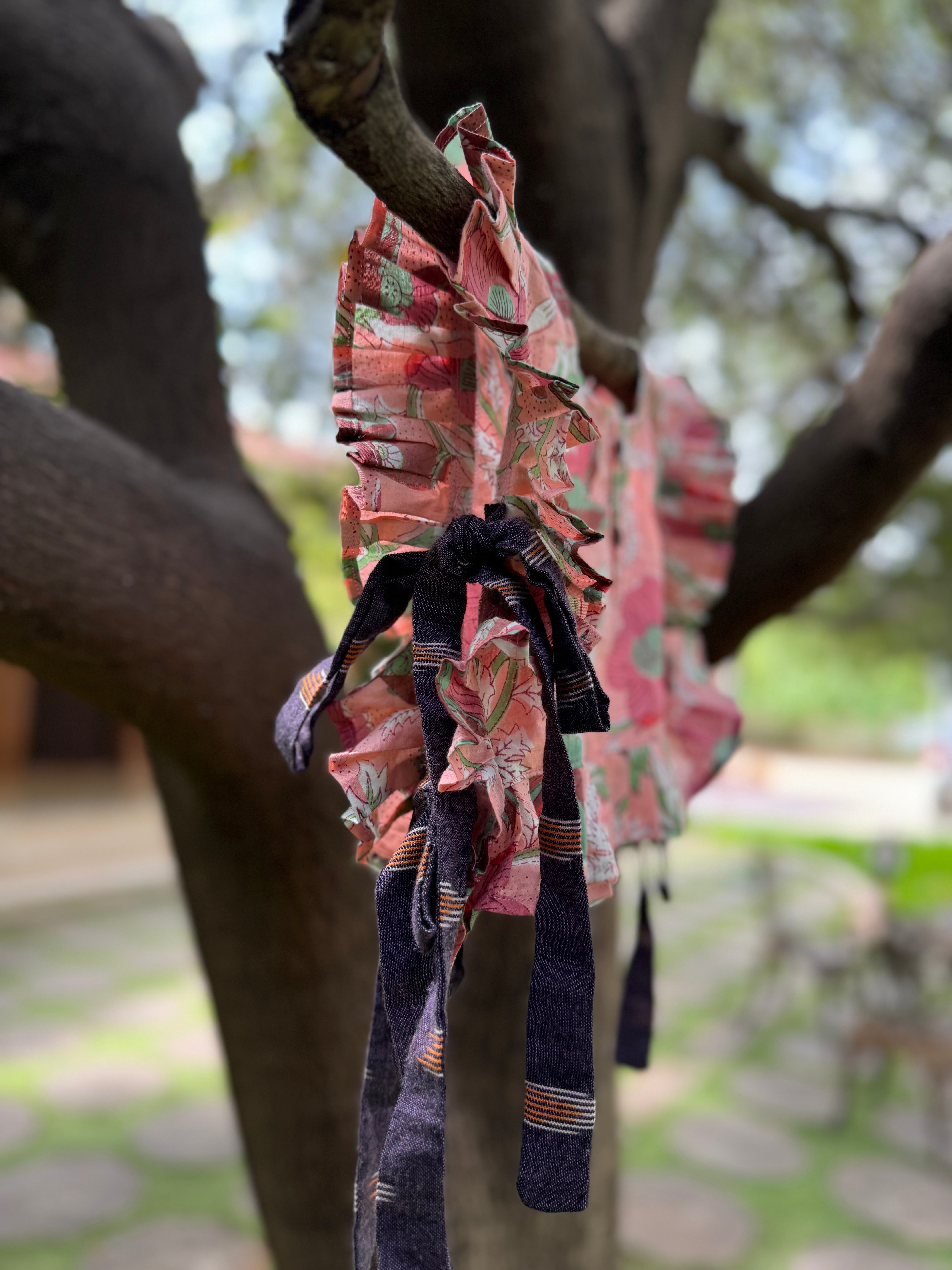 Peach 🪷 & Purple side tie Co-Ords