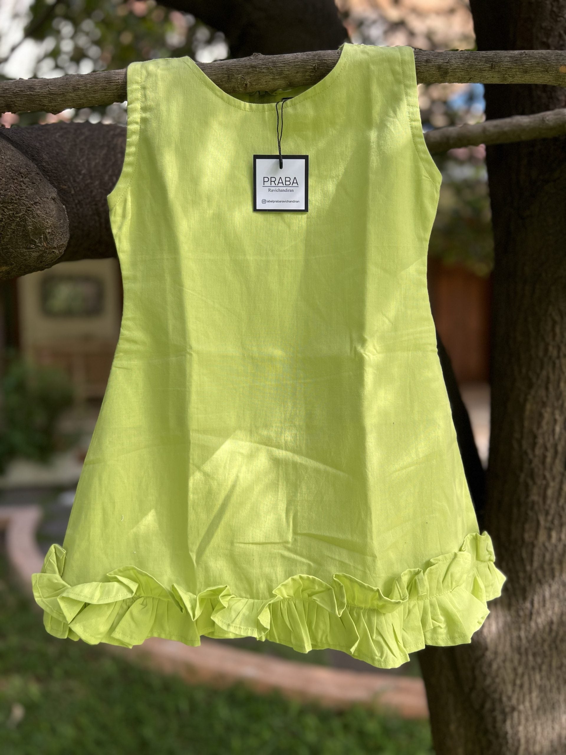Lime Green Ruffled Dress