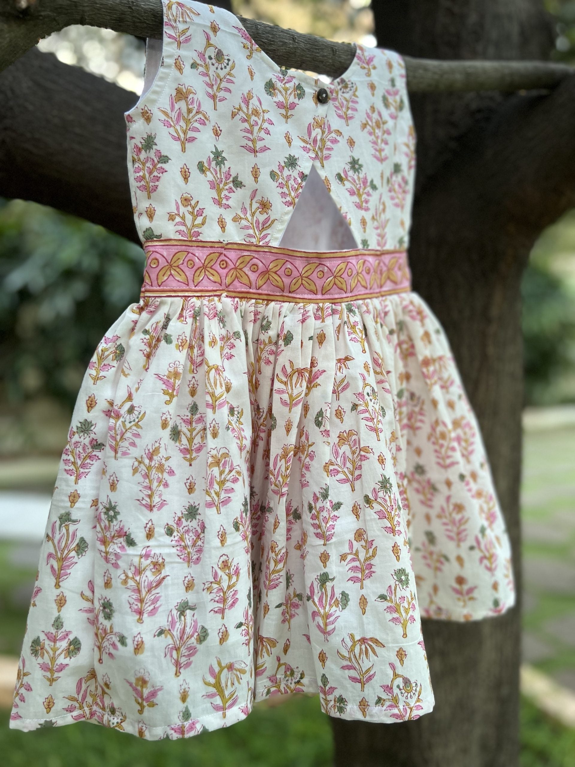 White Dress with Pink Flowers
