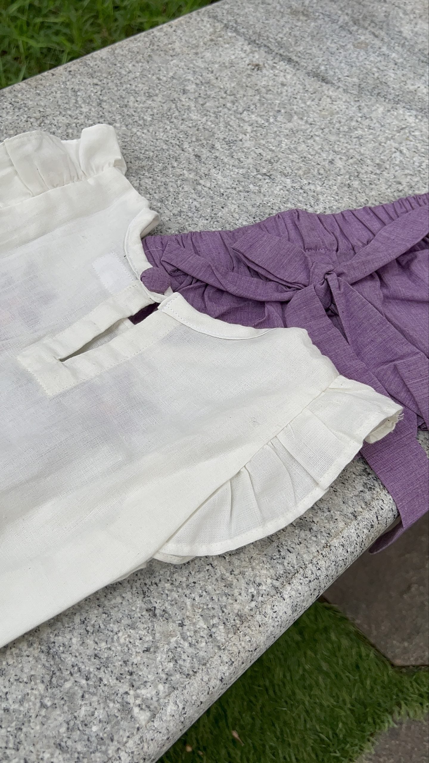 White floral top and bow shorts