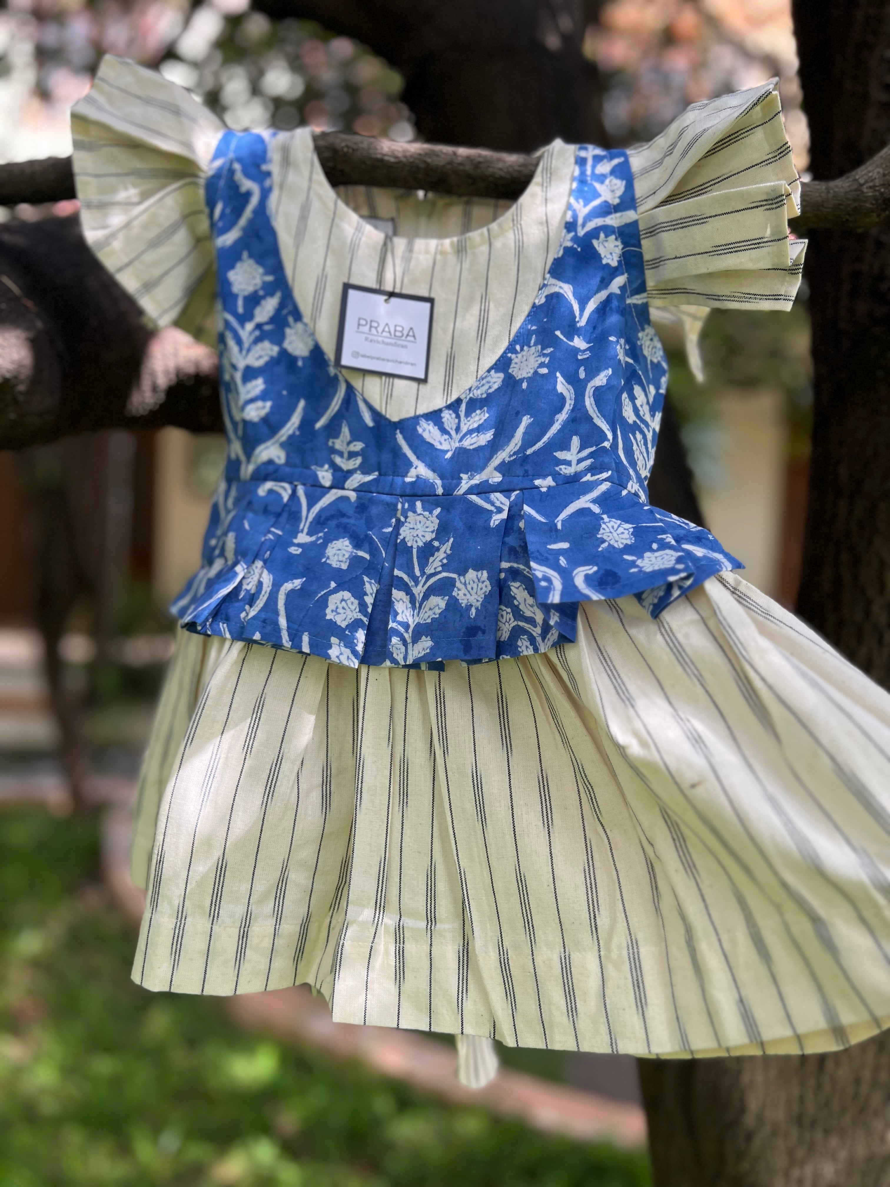 Sweet and Simple Baby Blue and White Dress