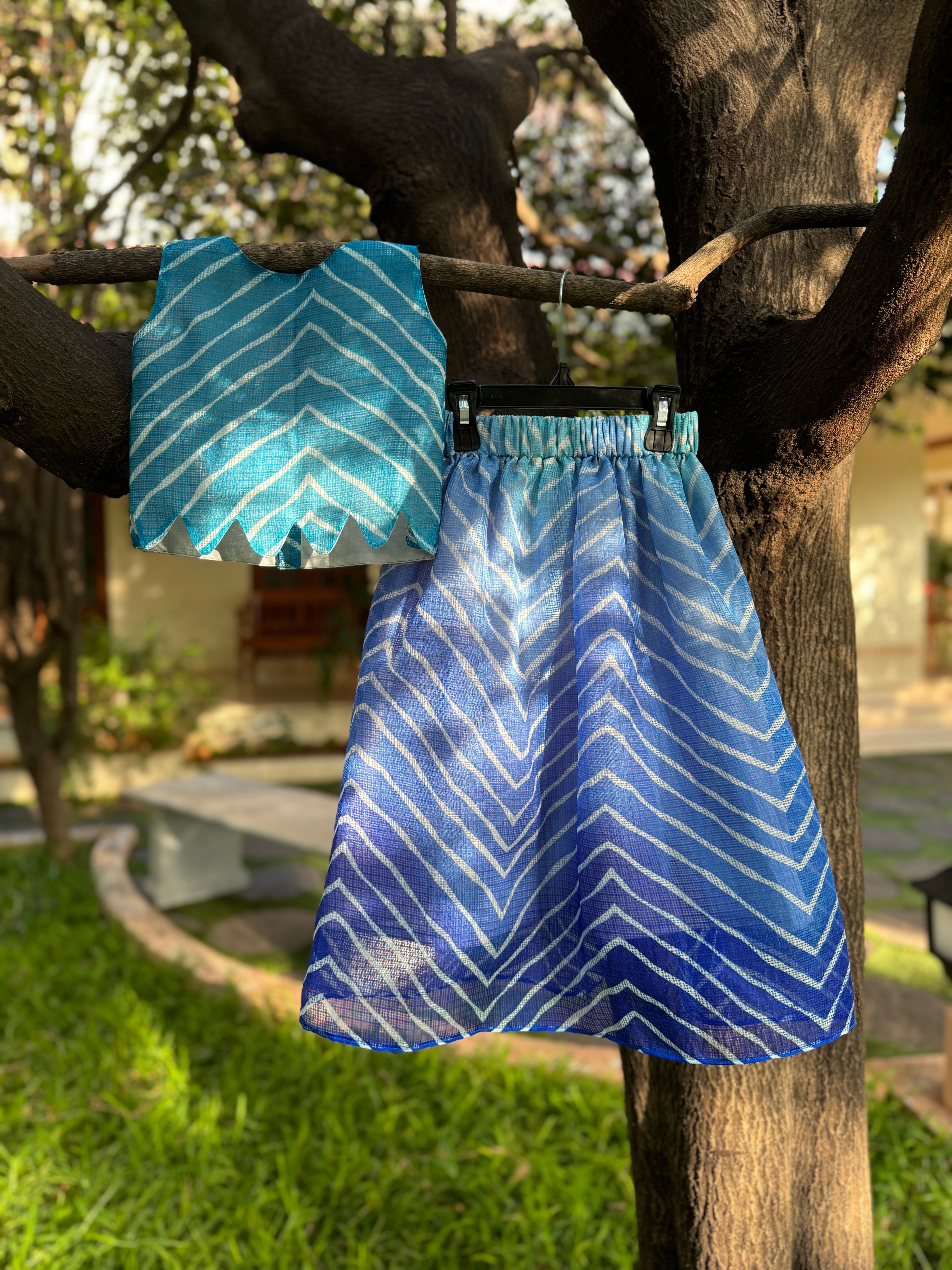 Blue kota Skirt Set