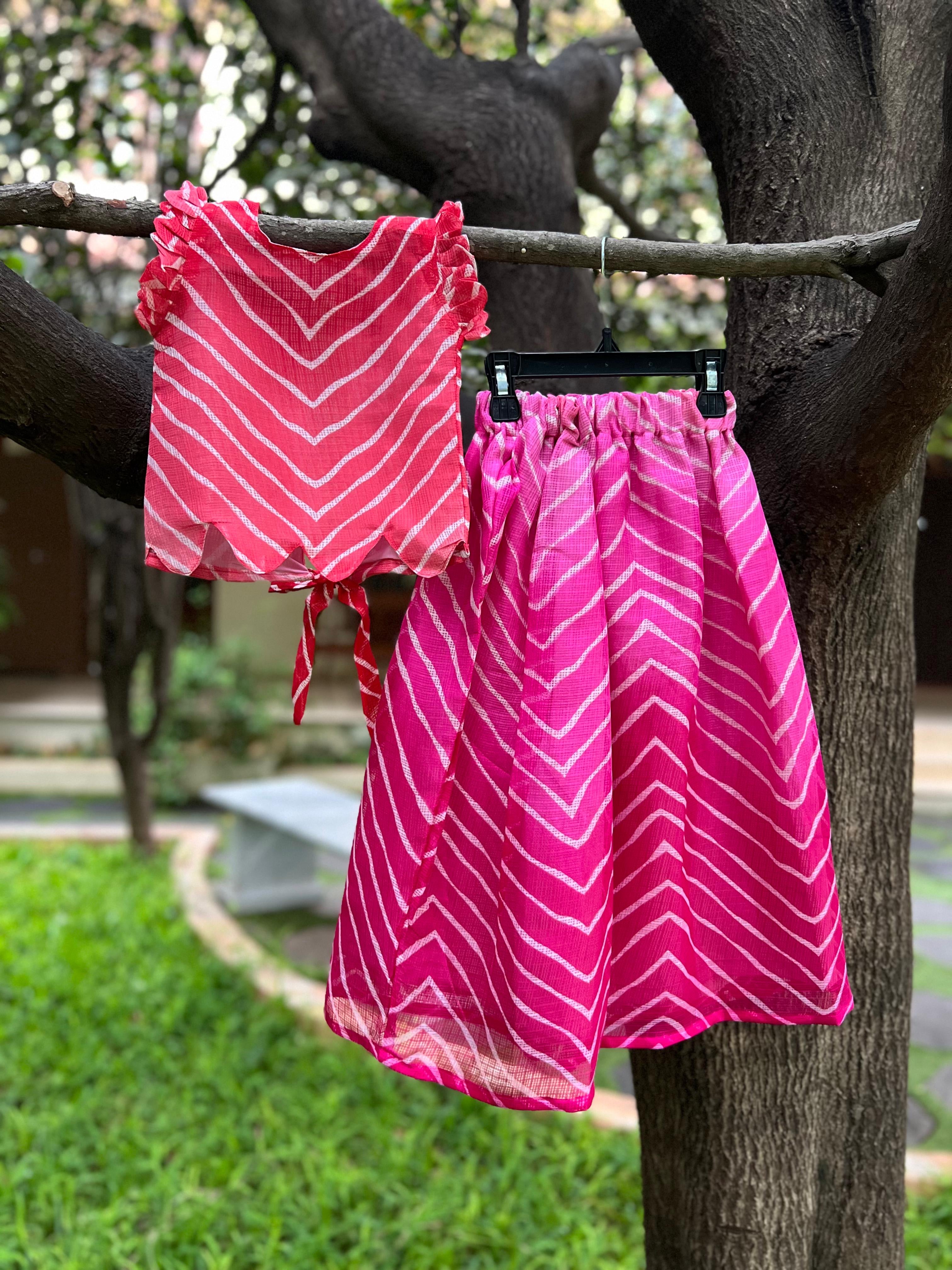 Pink Full Skirt Set