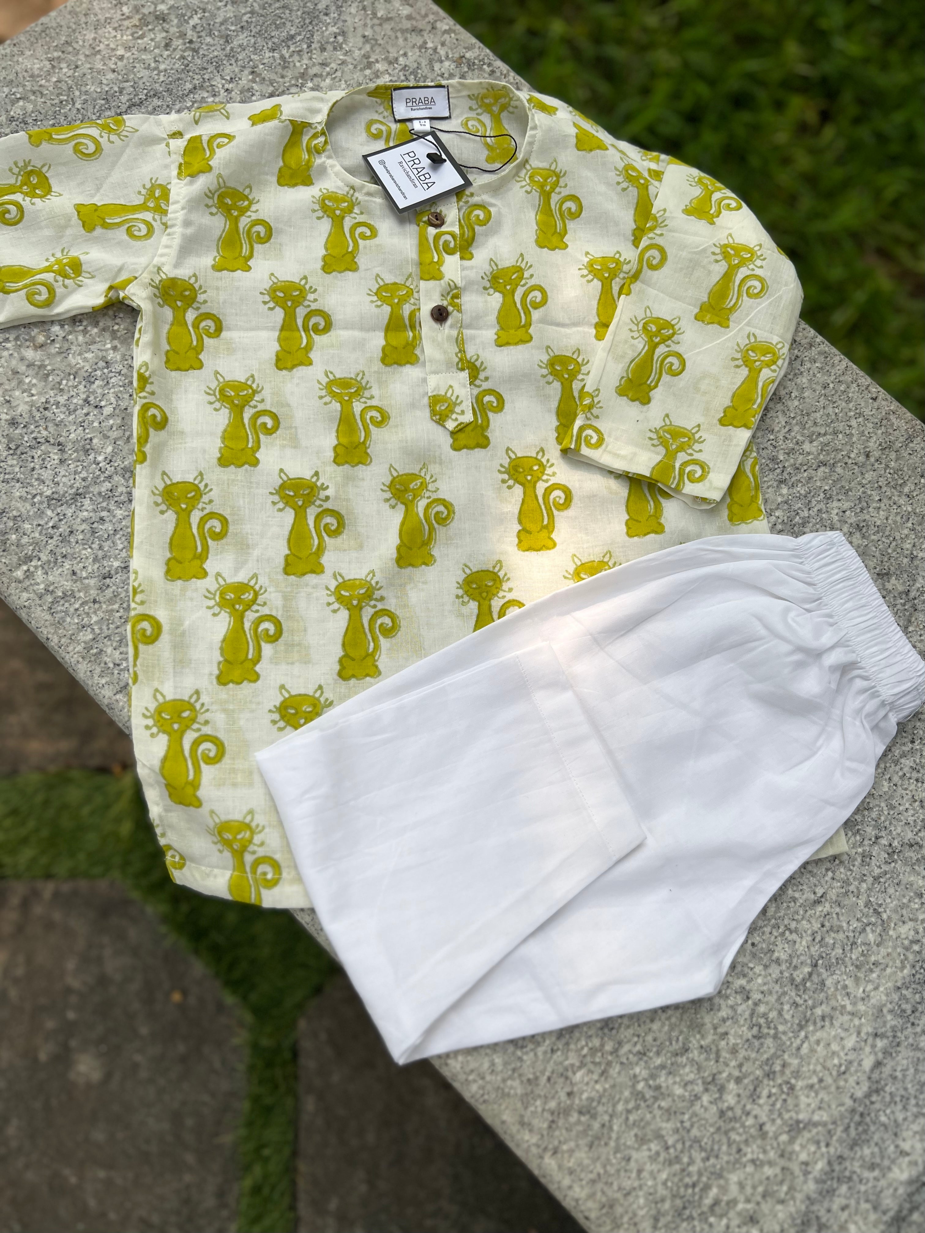 Animal printed kurta pyjama set