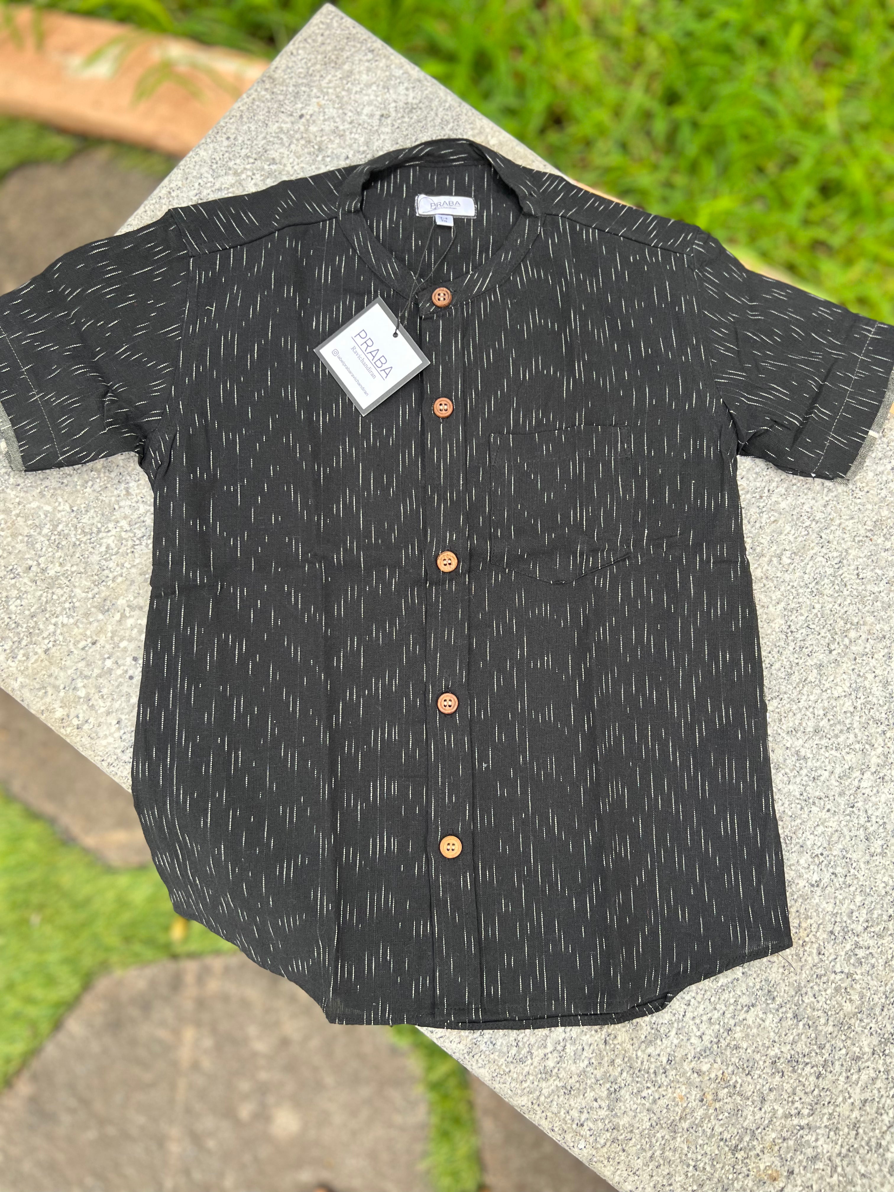 Black Ikkat dotted (Regular Fit)