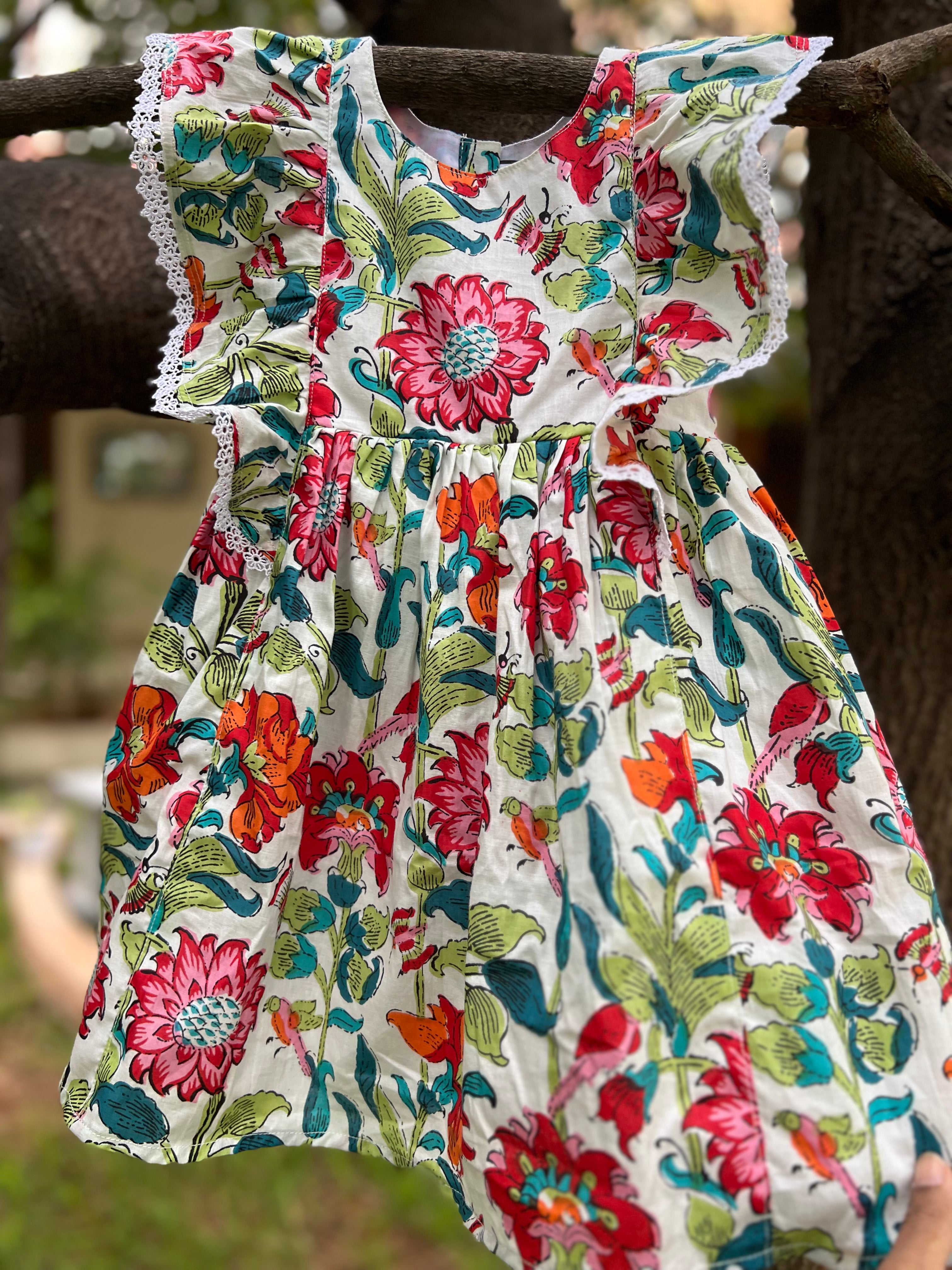 Two layer lining Floral Frock