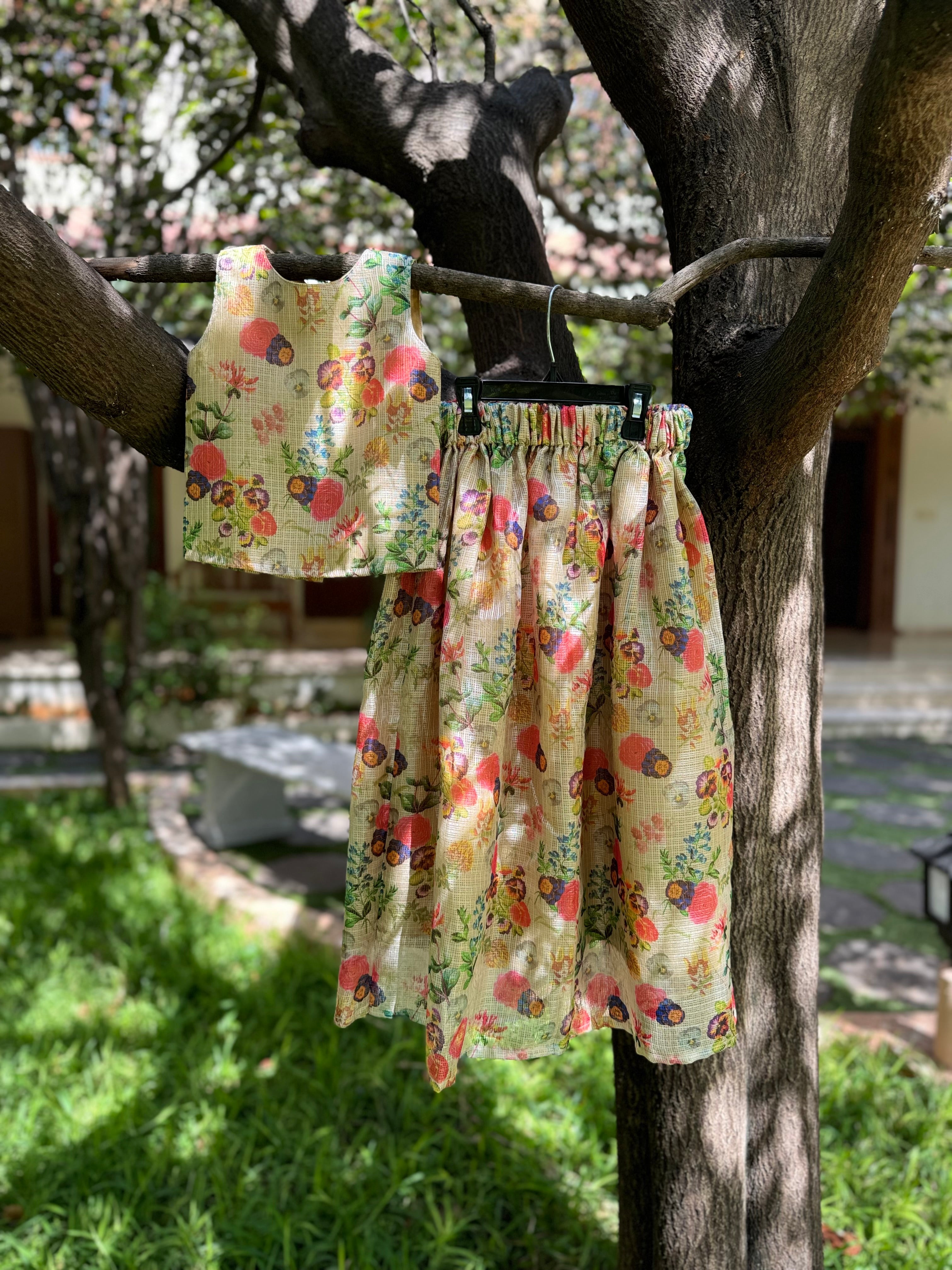 Floral Full Skirt Set Co-ords