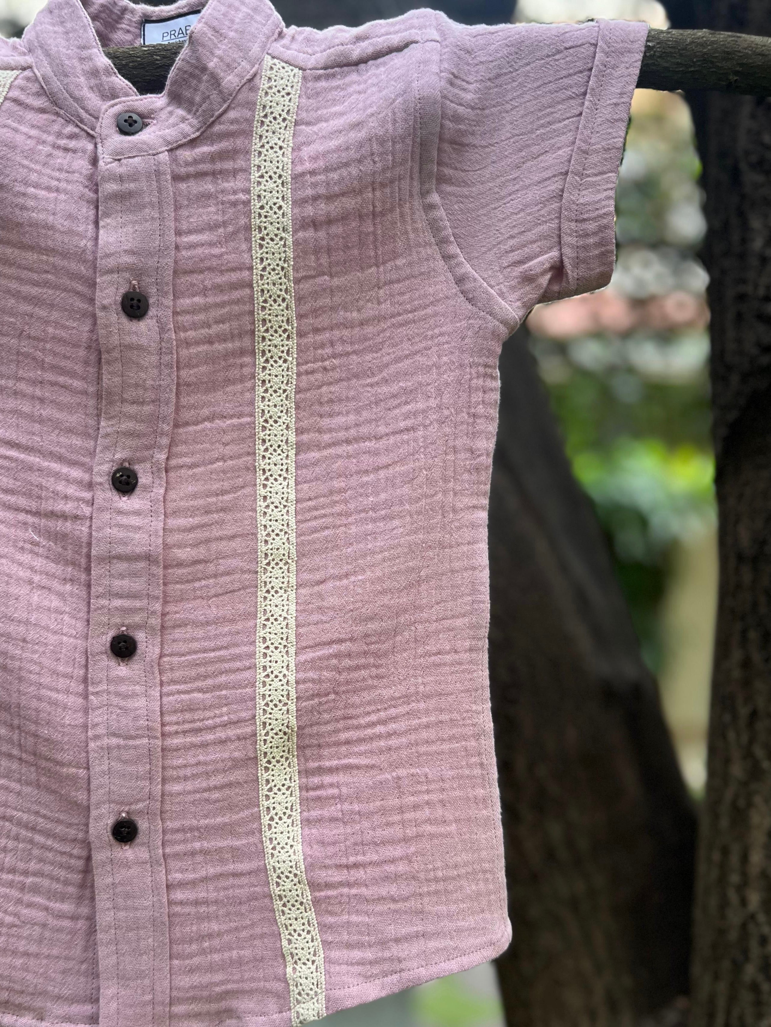 PR’s Signature Style, Pastel Pink Shirt with Lace