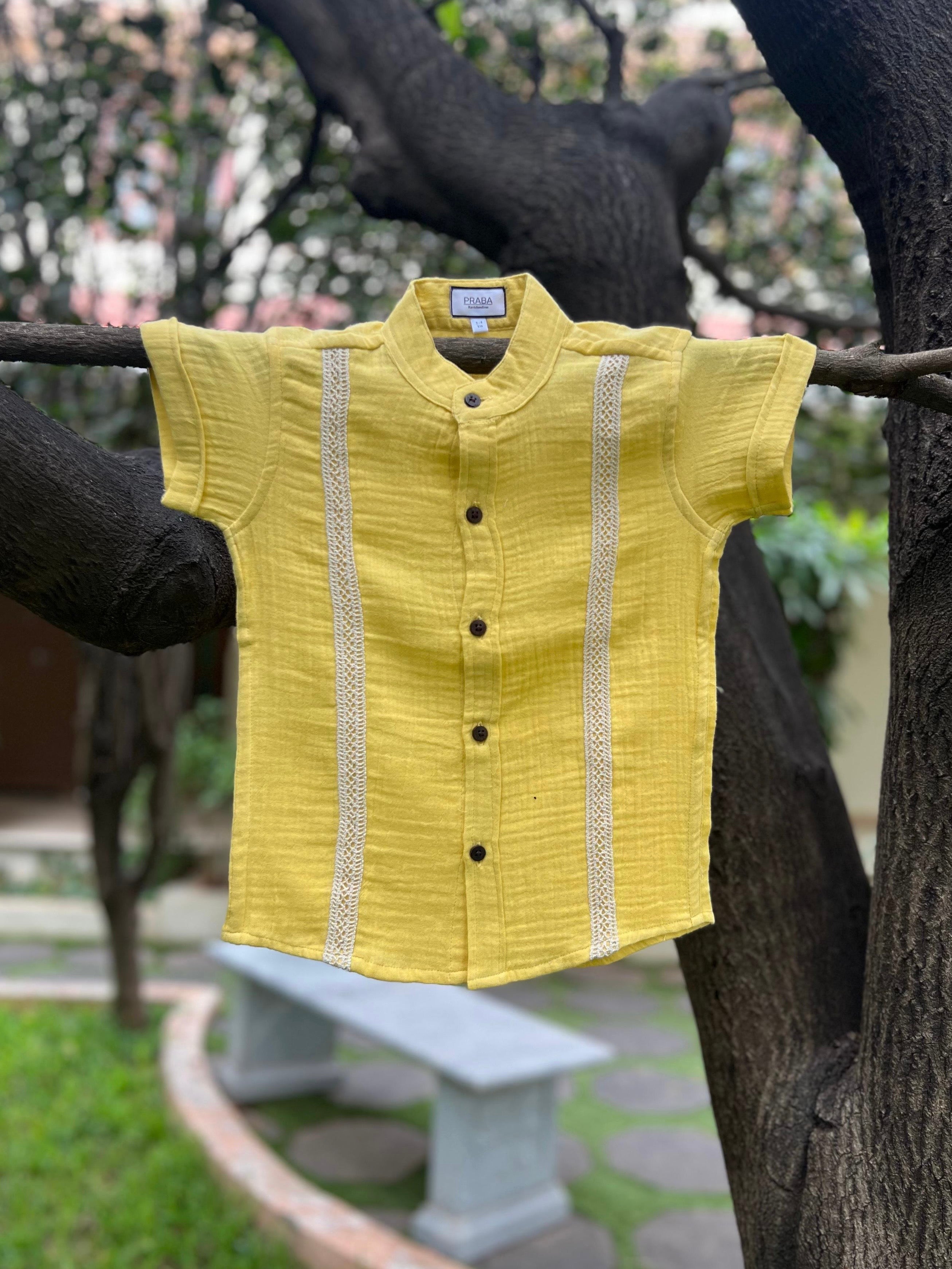 PR’s Signature Style, Pastel Yellow Shirt with Lace