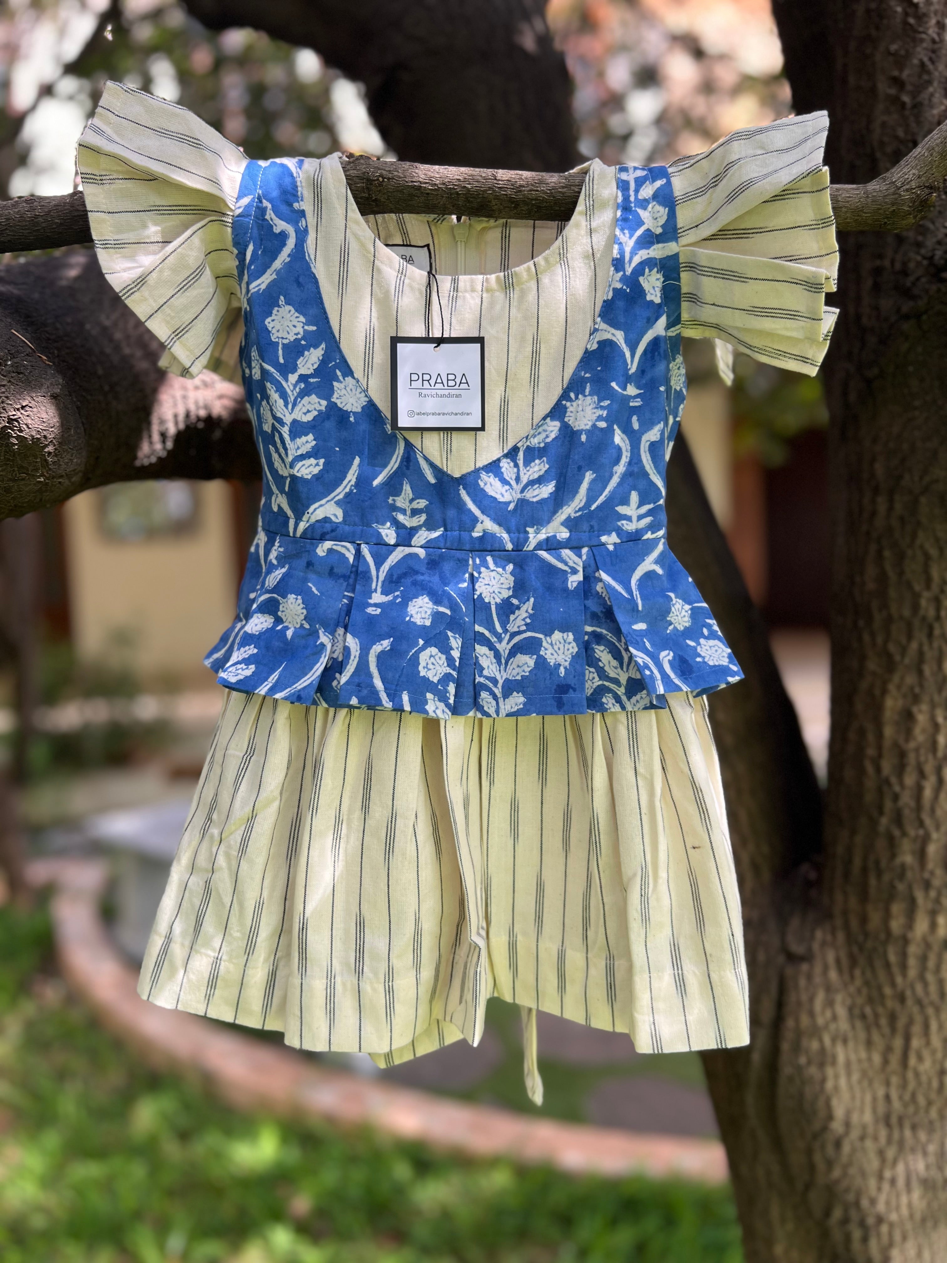 Sweet and Simple Baby Blue and White Dress