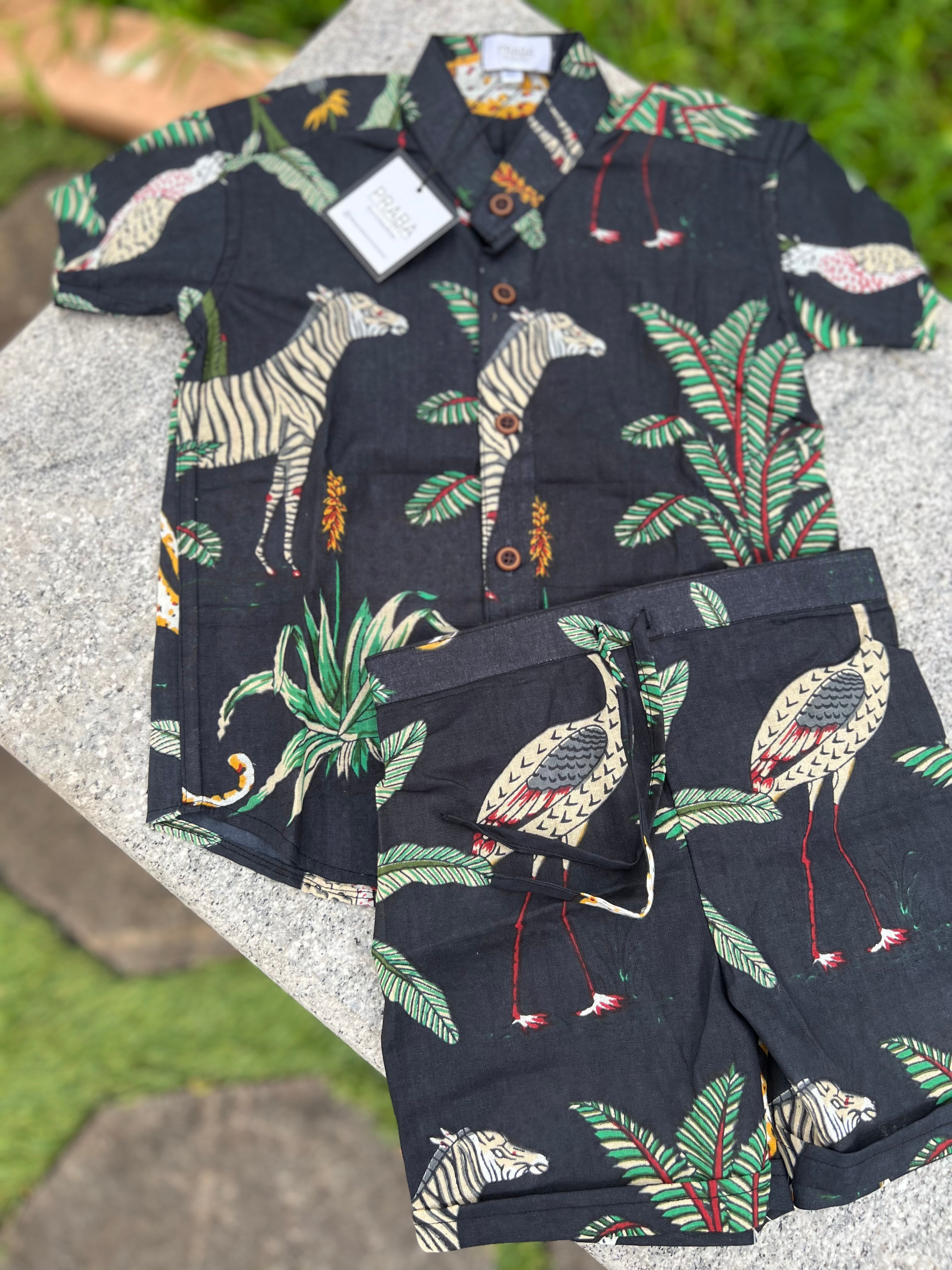 Tropical Animal Print Black