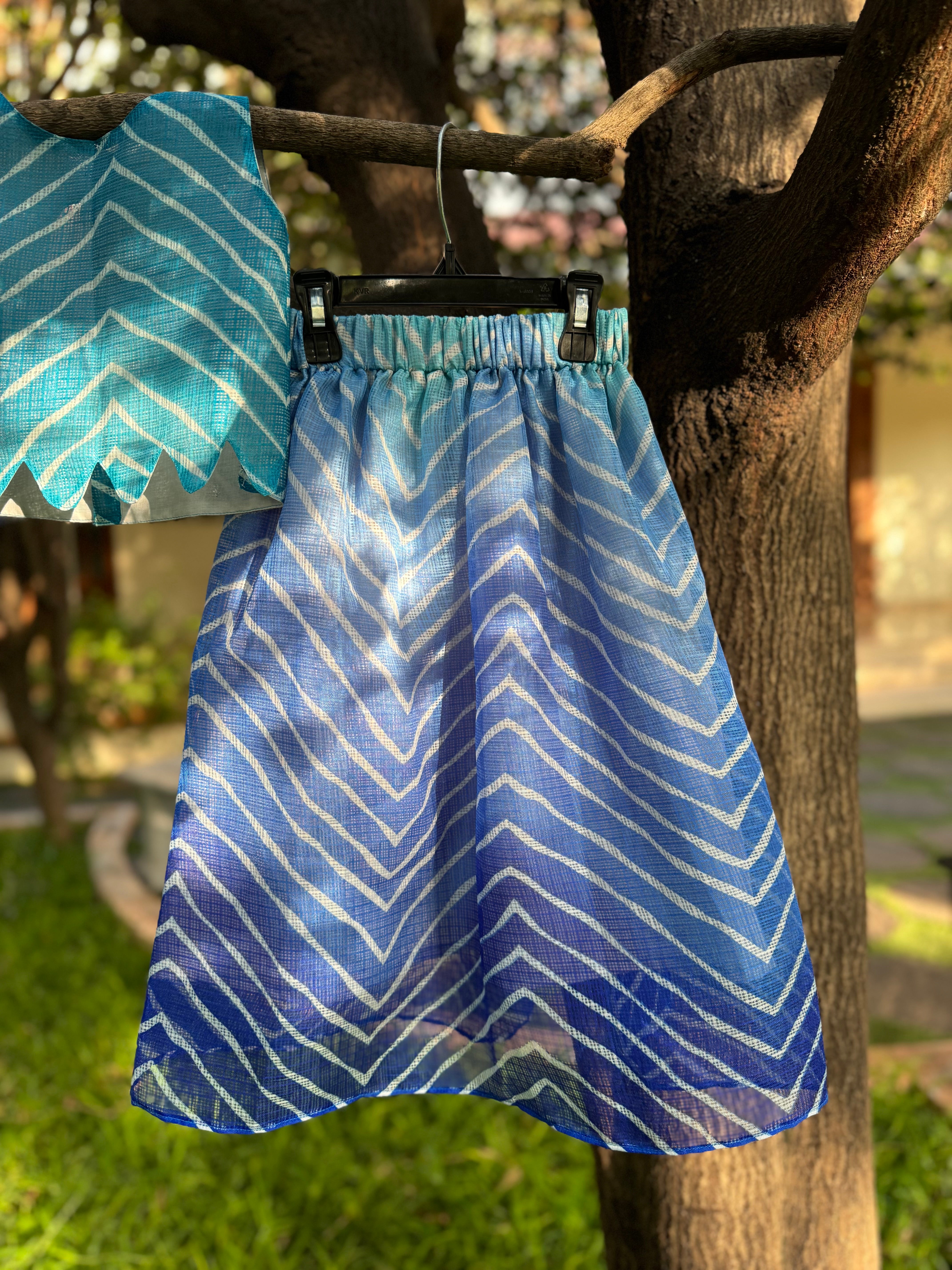 Blue kota Skirt Set