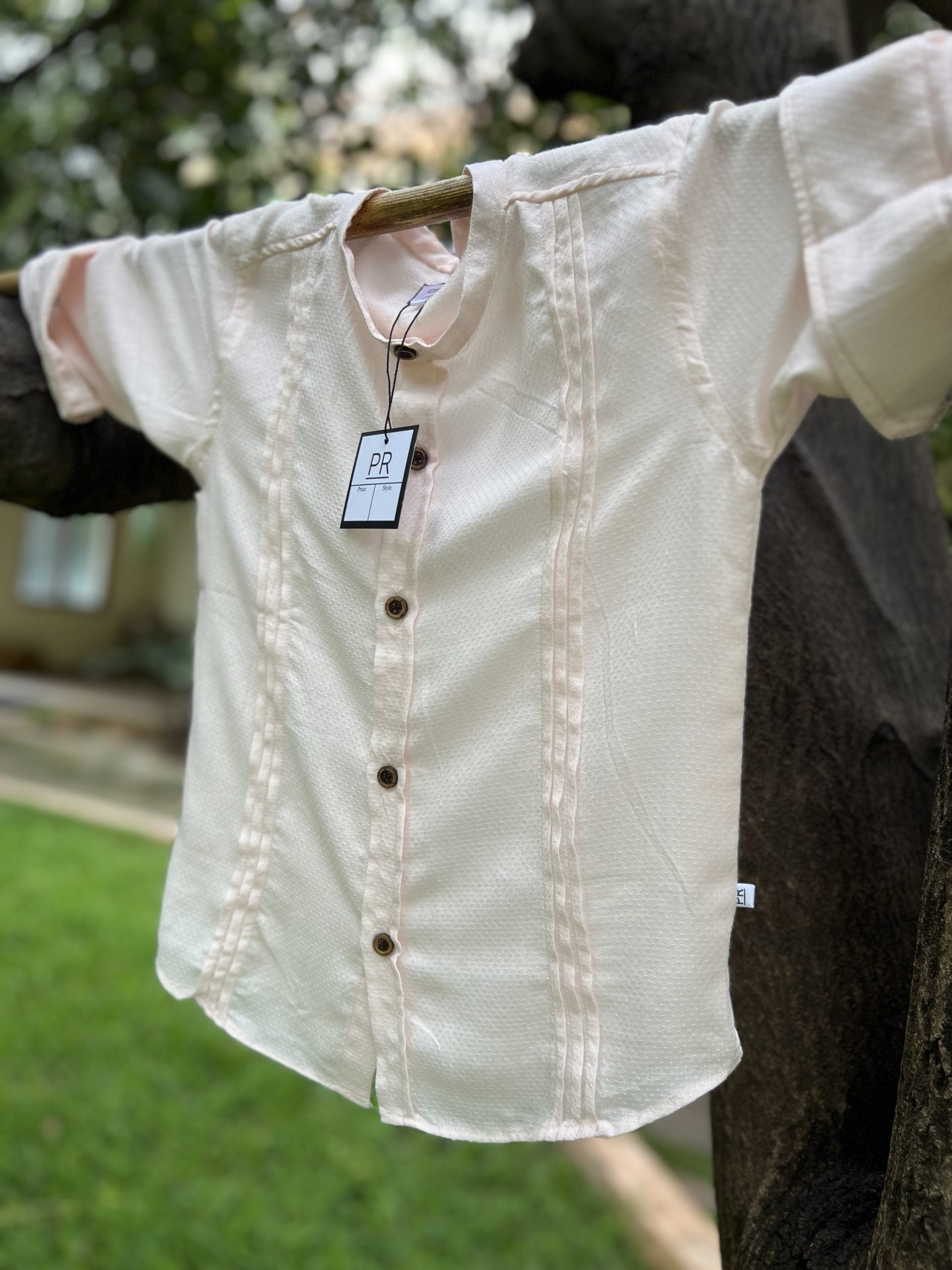 Pastel pink silk shirt