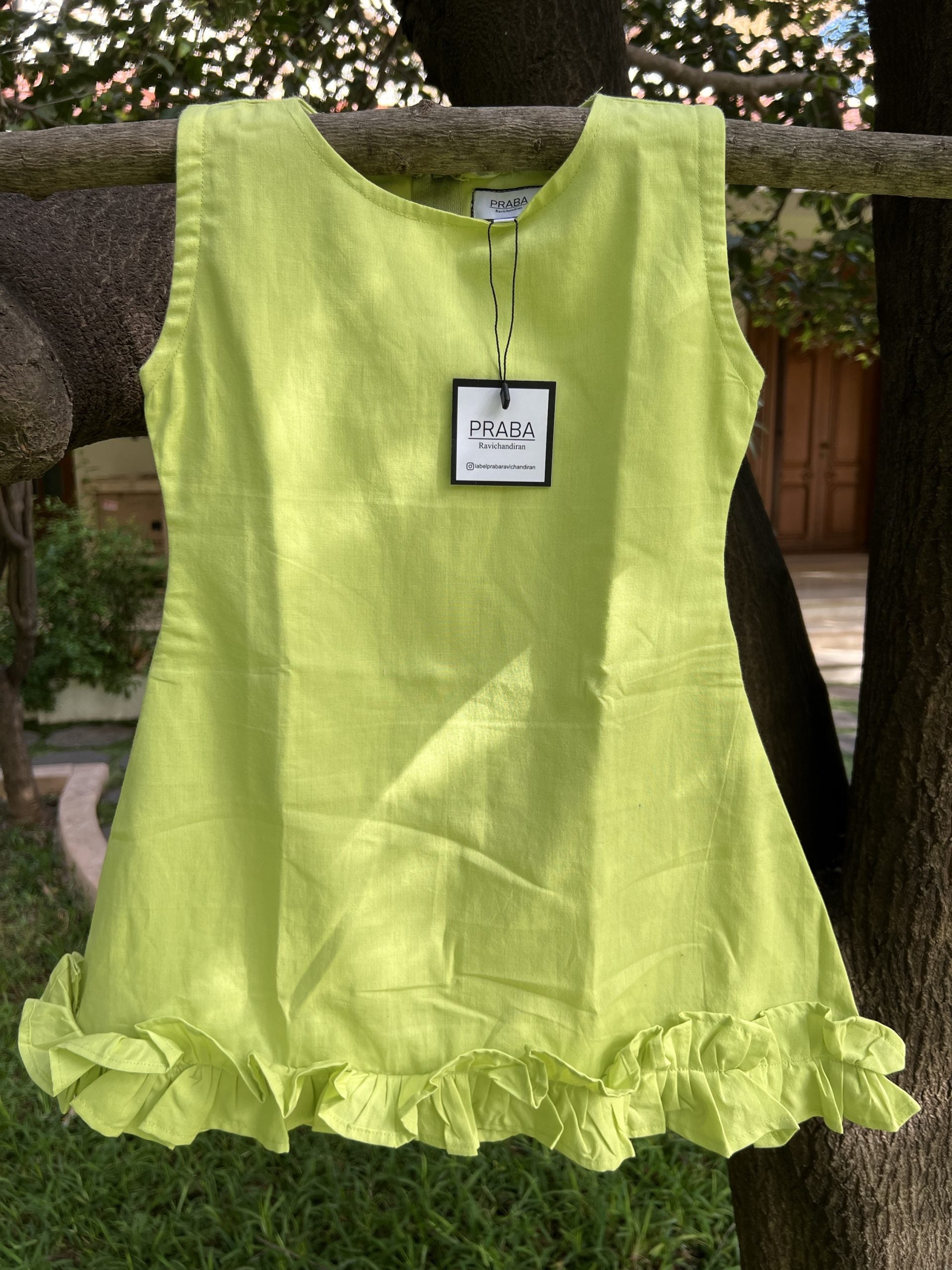 Lime Green Ruffled Dress