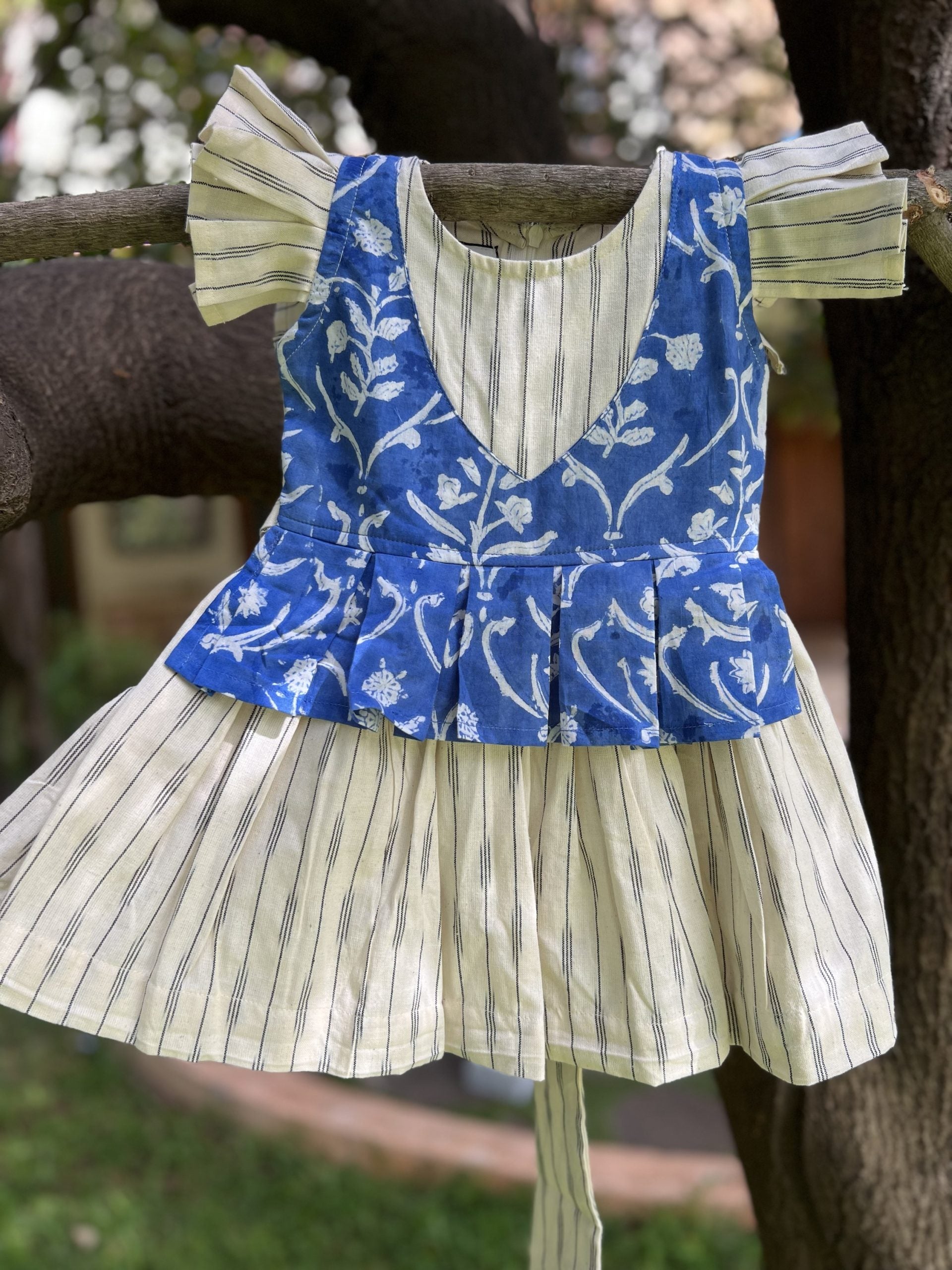 Sweet and Simple Baby Blue and White Dress